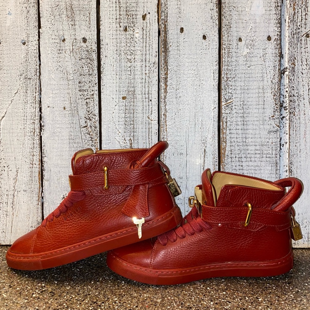 Buscemi Red Leather 100MM Shoes Hi Top